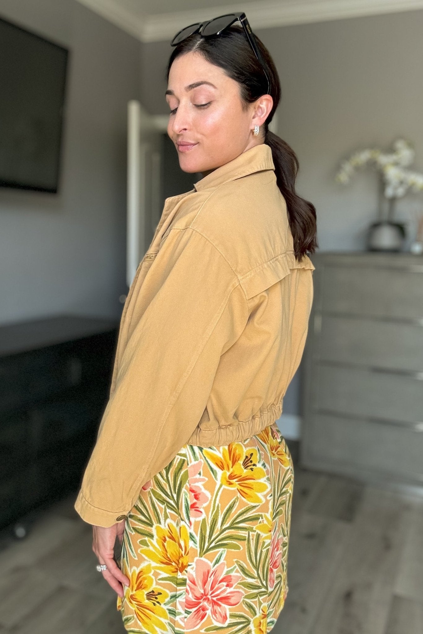 Women's Lightweight Utility Jacket | Denim | Cotton | Sand - Women's Jacket - Blooming Daily