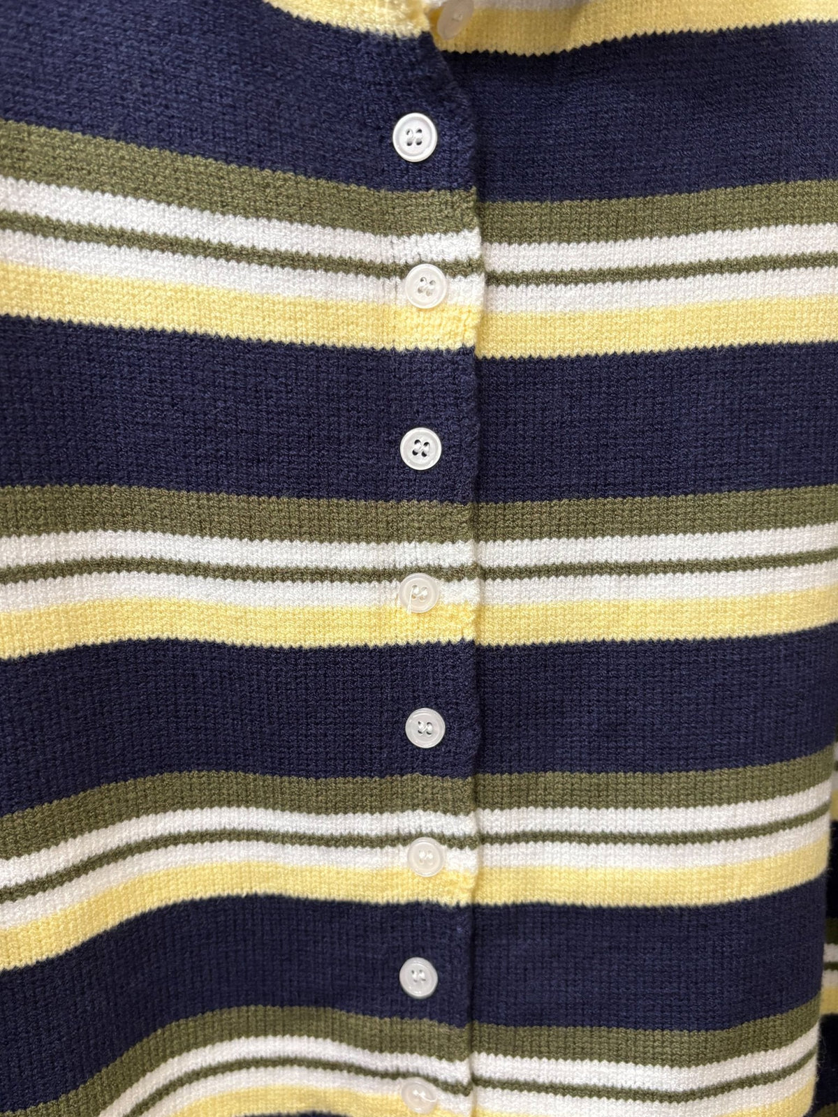 Women’s Navy Stripe Roll Hem Knit Cardigan - Women's Sweaters - Blooming Daily