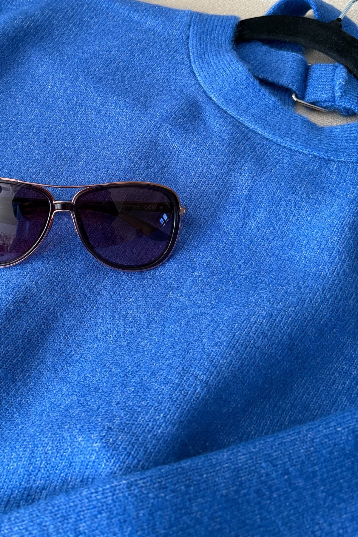 Women’s Oversized Open - Back Sweater in Cobalt Blue - Women's Sweaters - Blooming Daily