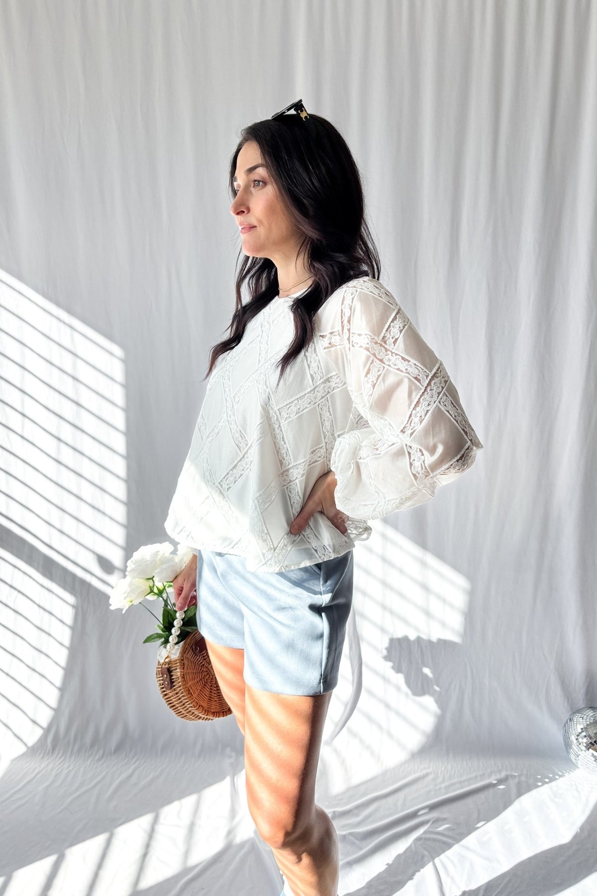 Women&#39;s Parisian Lace Long Sleeve Top | Sofie The Label | White - Shirts &amp; Tops - Blooming Daily