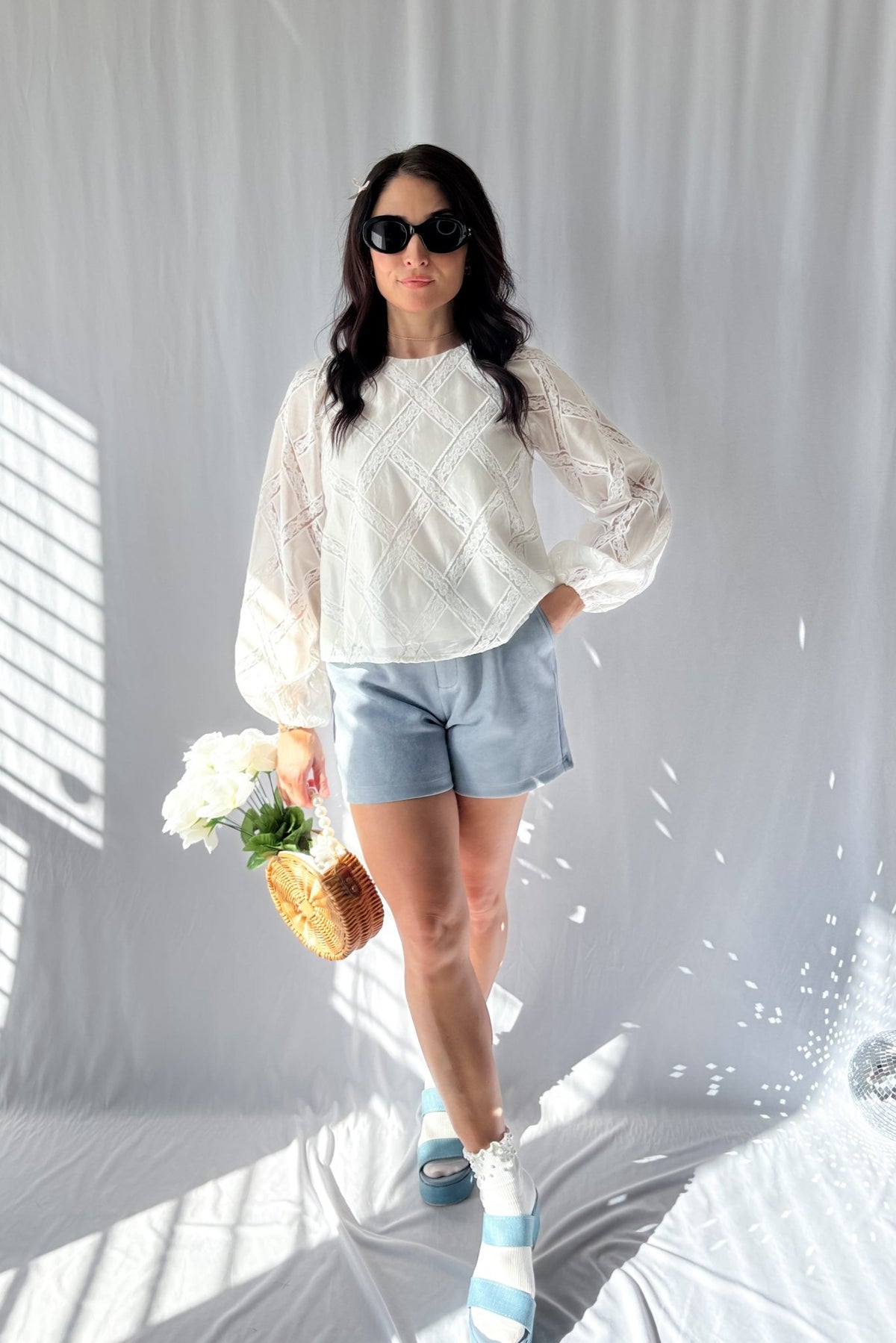 Women&#39;s Parisian Lace Long Sleeve Top | Sofie The Label | White - Shirts &amp; Tops - Blooming Daily