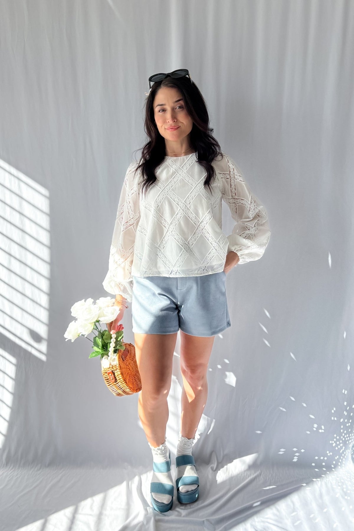 Women&#39;s Parisian Lace Long Sleeve Top | Sofie The Label | White - Shirts &amp; Tops - Blooming Daily