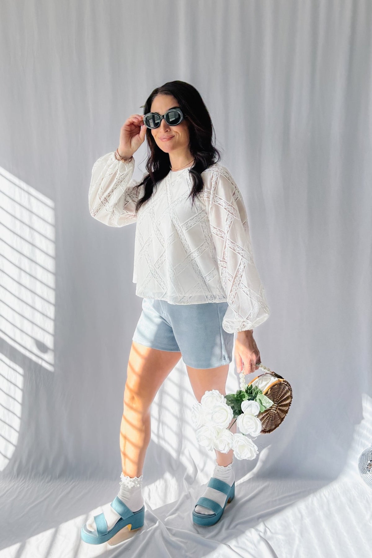 Women&#39;s Parisian Lace Long Sleeve Top | Sofie The Label | White - Shirts &amp; Tops - Blooming Daily