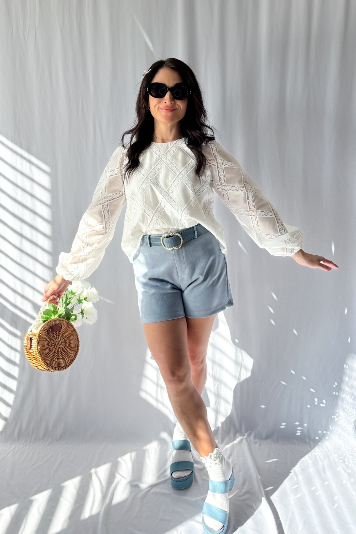 Women&#39;s Parisian Lace Long Sleeve Top | Sofie The Label | White - Shirts &amp; Tops - Blooming Daily