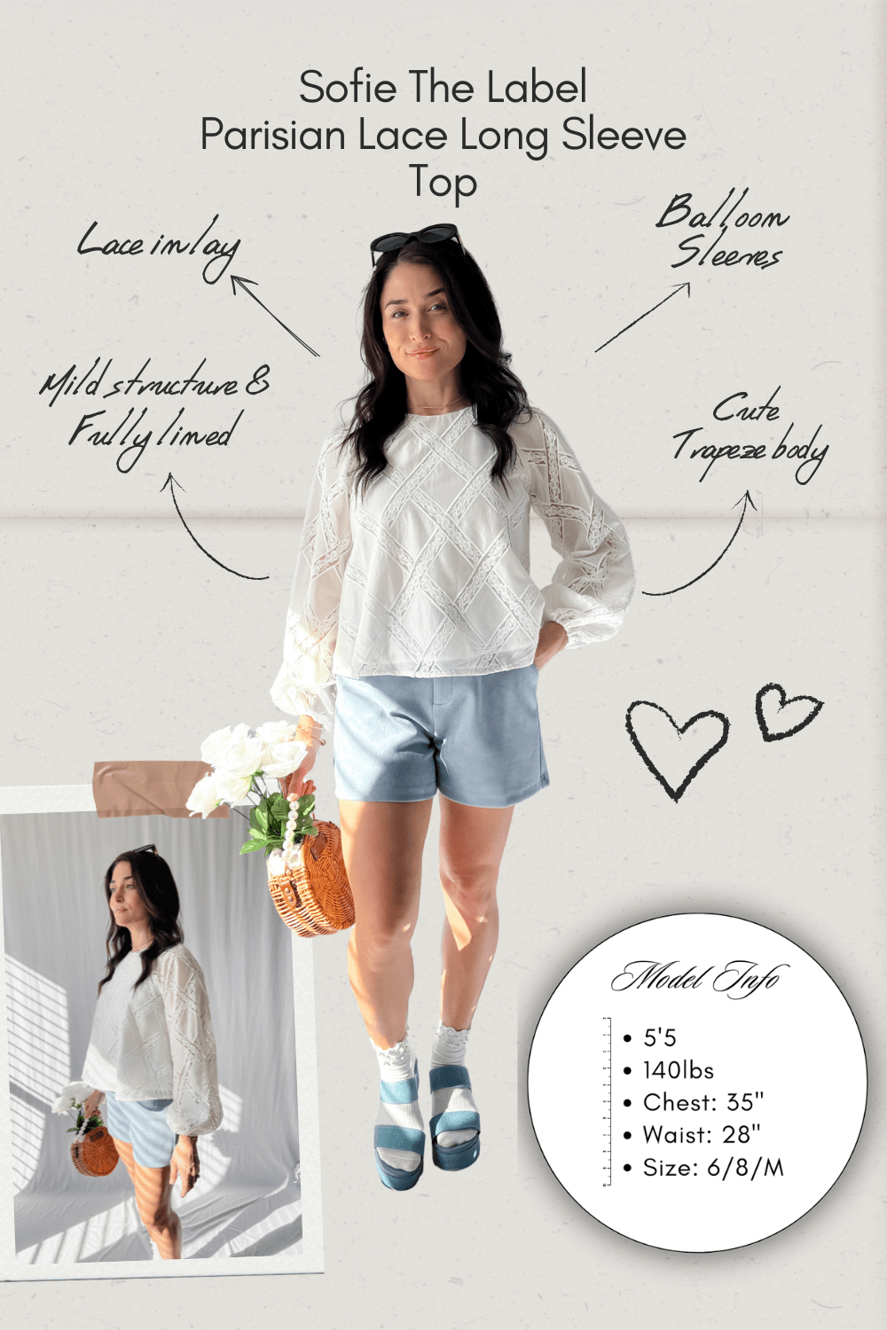 Women&#39;s Parisian Lace Long Sleeve Top | Sofie The Label | White - Shirts &amp; Tops - Blooming Daily