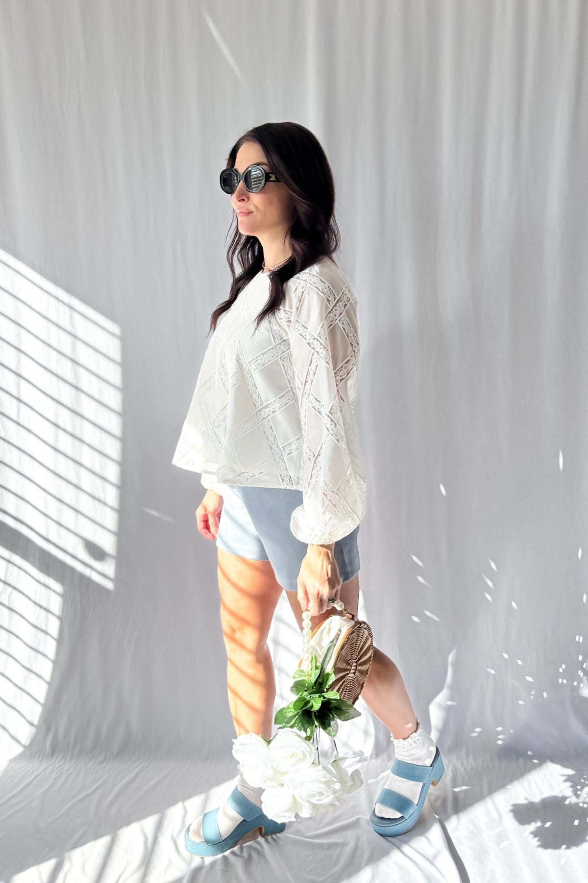 Women&#39;s Parisian Lace Long Sleeve Top | Sofie The Label | White - Shirts &amp; Tops - Blooming Daily