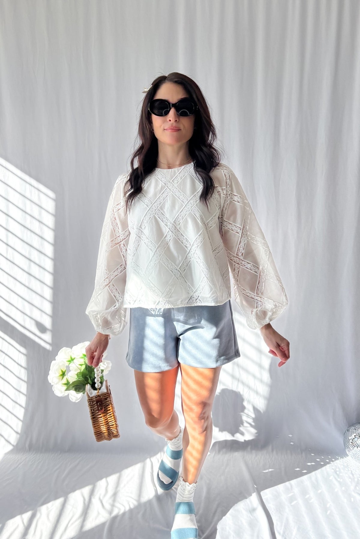 Women&#39;s Parisian Lace Long Sleeve Top | Sofie The Label | White - Shirts &amp; Tops - Blooming Daily