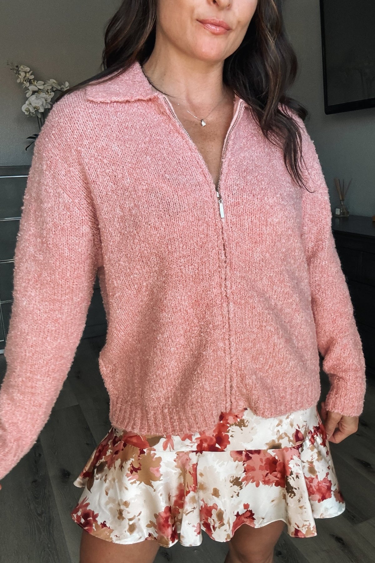 Women&#39;s Pink Aesthetic Soft Knit Cardigan Top | Pink - Women&#39;s Sweaters - Blooming Daily