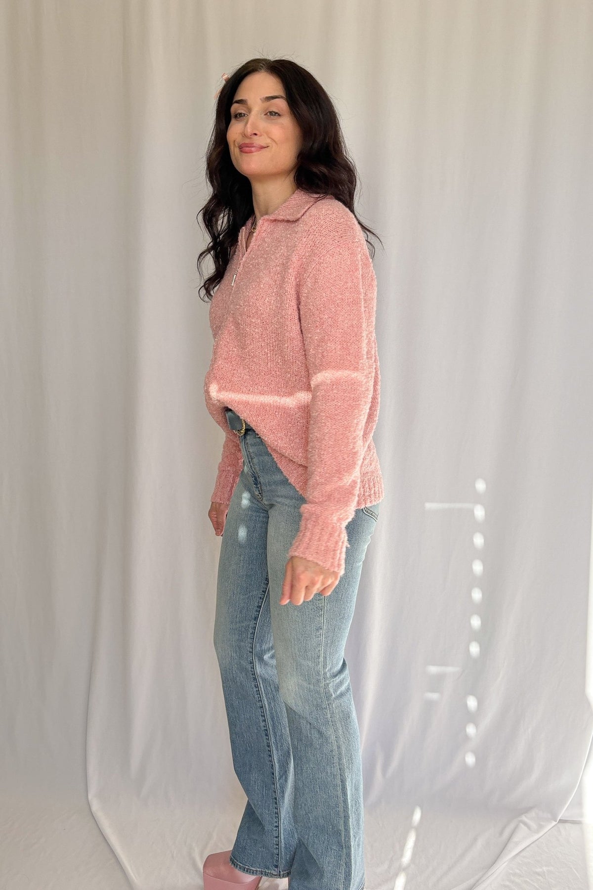 Women&#39;s Pink Aesthetic Soft Knit Cardigan Top | Pink - Women&#39;s Sweaters - Blooming Daily