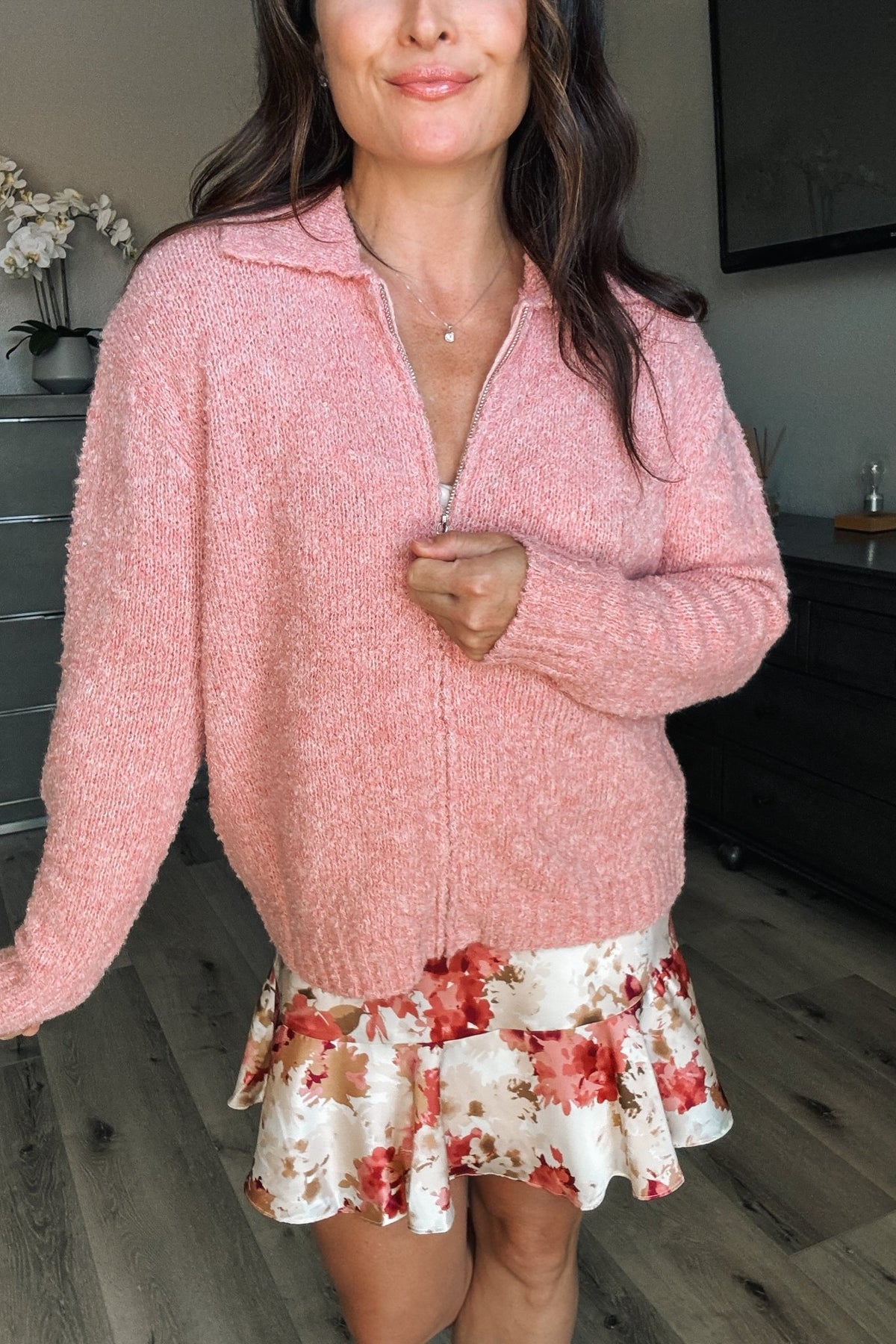 Women&#39;s Pink Aesthetic Soft Knit Cardigan Top | Pink - Women&#39;s Sweaters - Blooming Daily