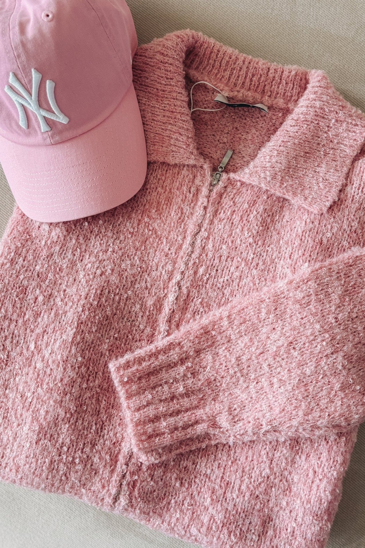 Women&#39;s Pink Aesthetic Soft Knit Cardigan Top | Pink - Women&#39;s Sweaters - Blooming Daily