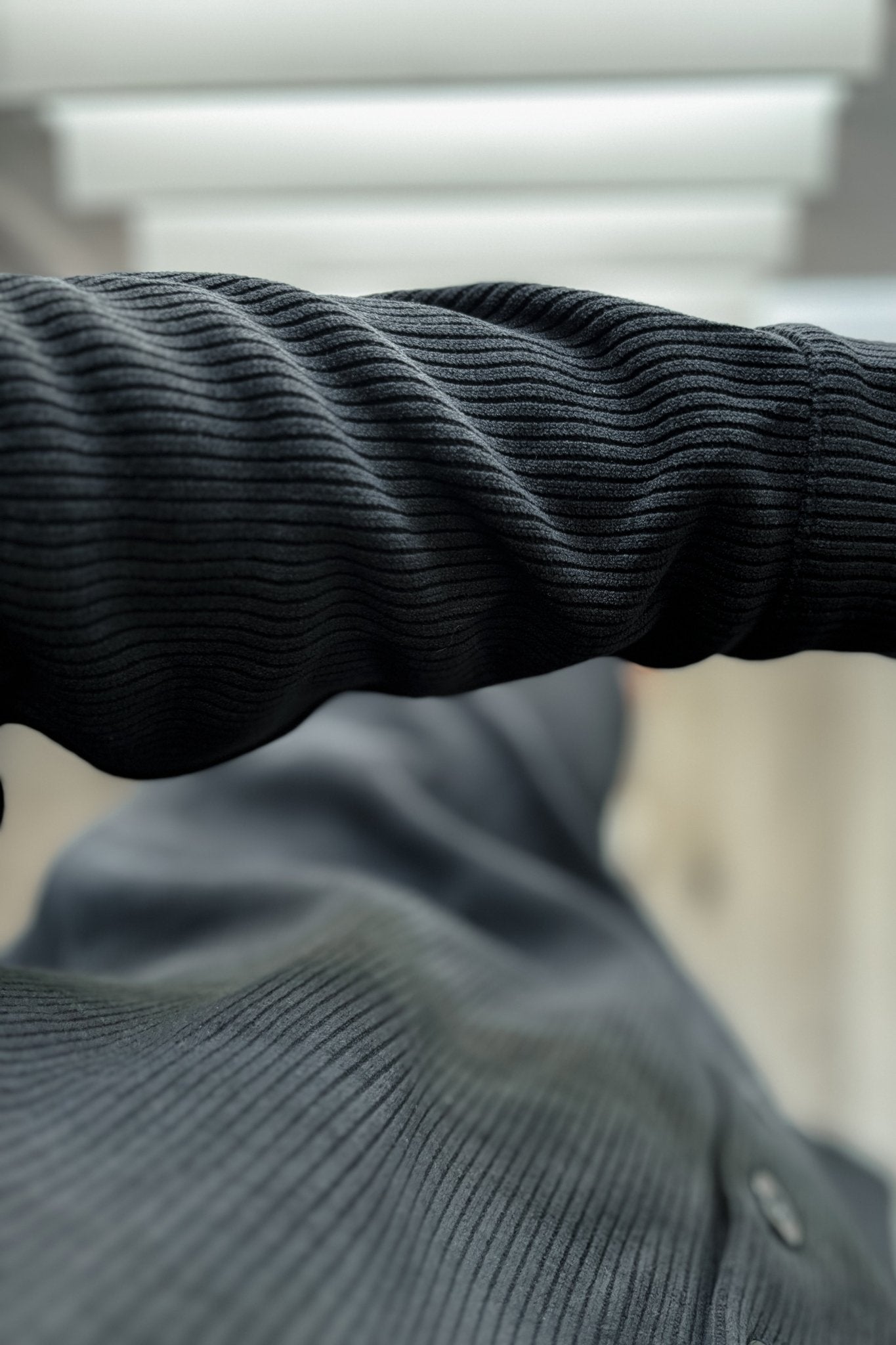 Women's Relaxed Fit Long Sleeve Corduroy Romper One Piece | Black - Women's Romper - Blooming Daily