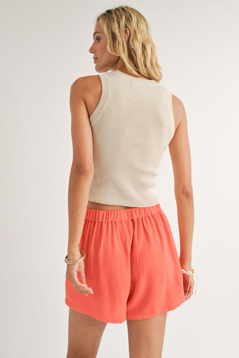 Women&#39;s Soft Knit Tank Sweater Top | Neutral Beige - Women&#39;s Shirts &amp; Tops - Blooming Daily