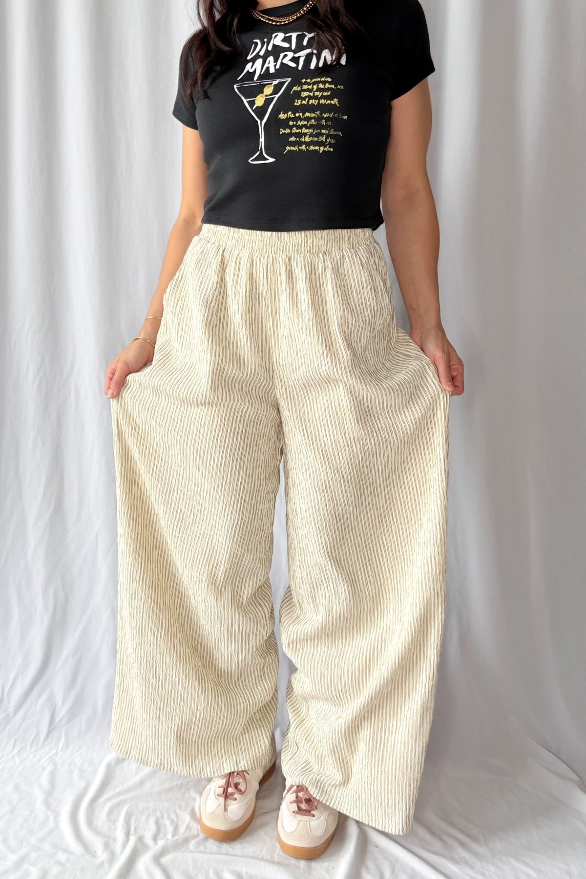 Women&#39;s Soft Wide - Leg Lounge Pants with Pockets | Cream - Women&#39;s Pants - Blooming Daily