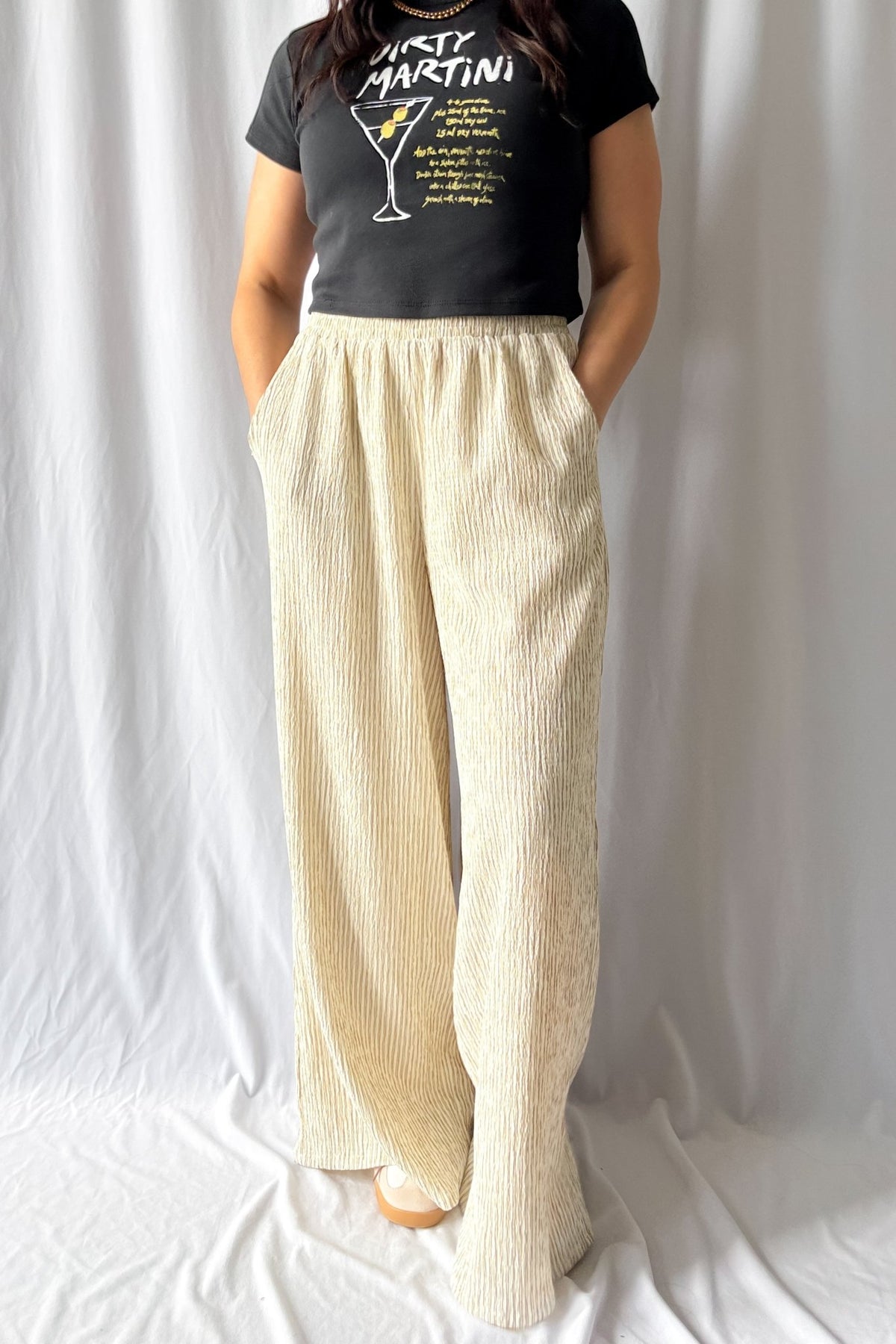 Women&#39;s Soft Wide - Leg Lounge Pants with Pockets | Cream - Women&#39;s Pants - Blooming Daily