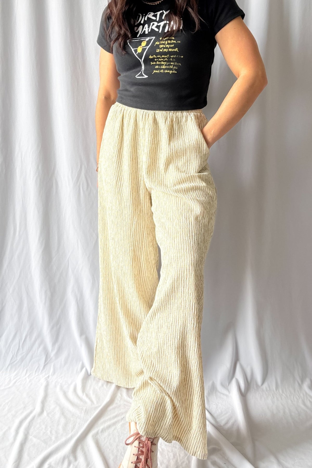 Women&#39;s Soft Wide - Leg Lounge Pants with Pockets | Cream - Women&#39;s Pants - Blooming Daily