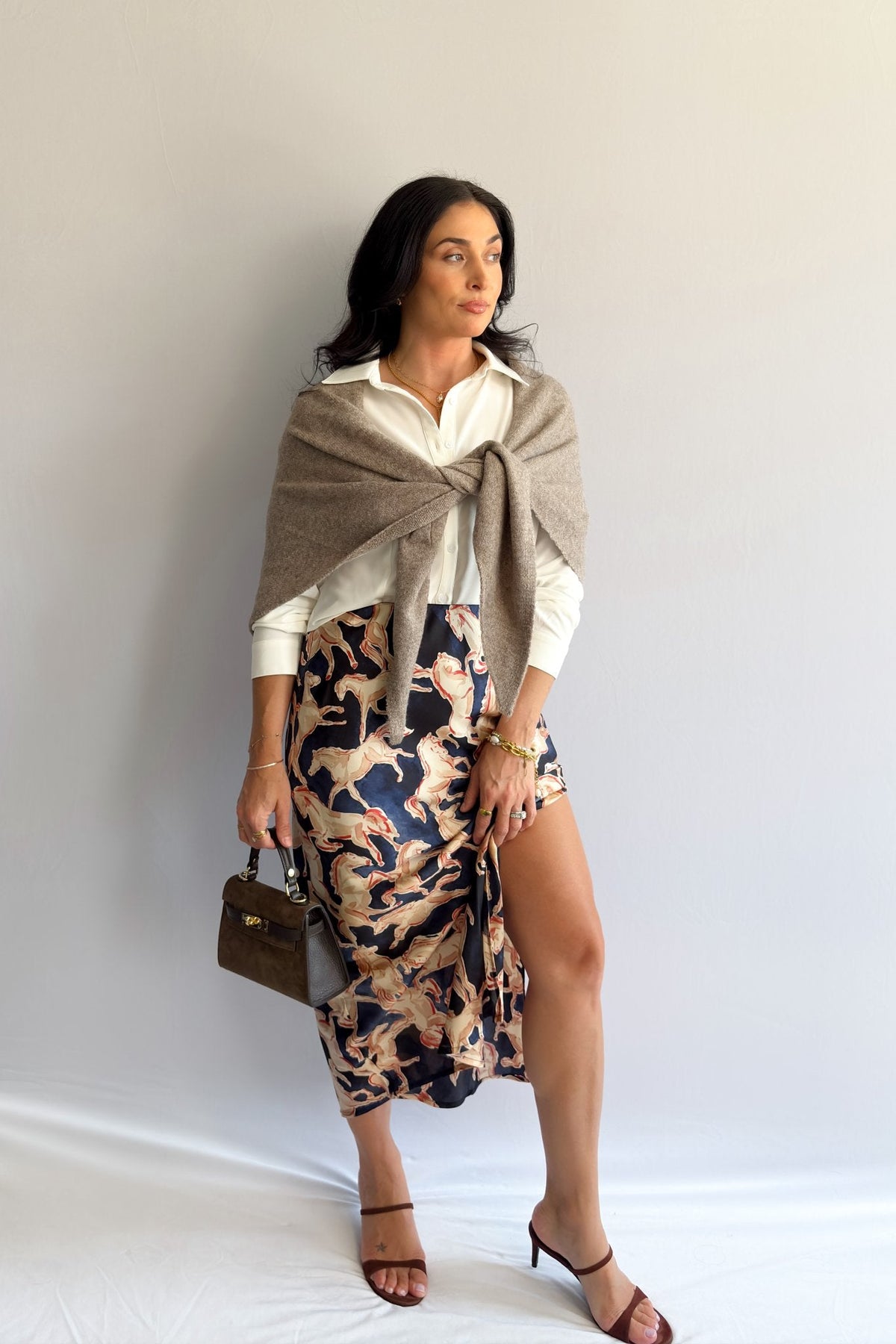 Women’s Taupe Cashmere - Blend Travel Wrap Shawl | One Size - Women&#39;s Shirts &amp; Tops - Blooming Daily
