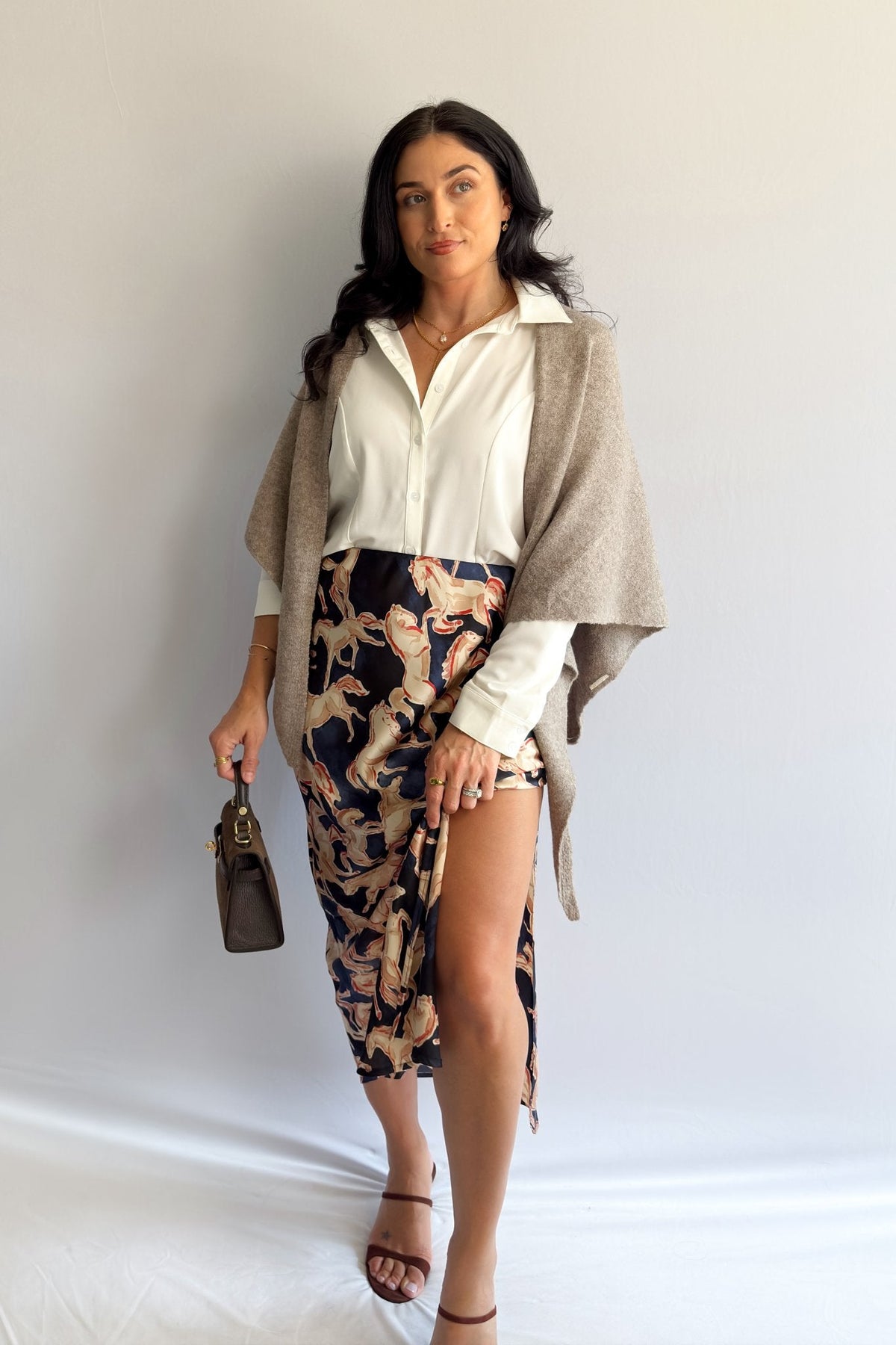 Women’s Taupe Cashmere - Blend Travel Wrap Shawl | One Size - Women&#39;s Shirts &amp; Tops - Blooming Daily
