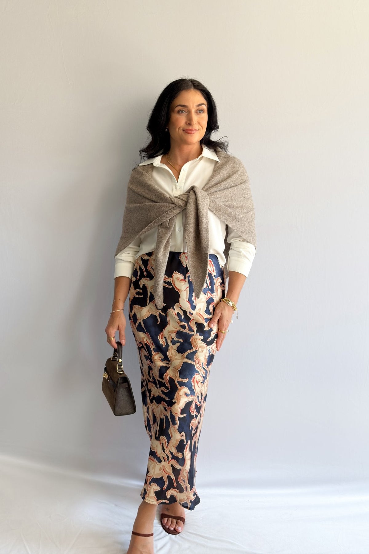 Women’s Taupe Cashmere - Blend Travel Wrap Shawl | One Size - Women&#39;s Shirts &amp; Tops - Blooming Daily