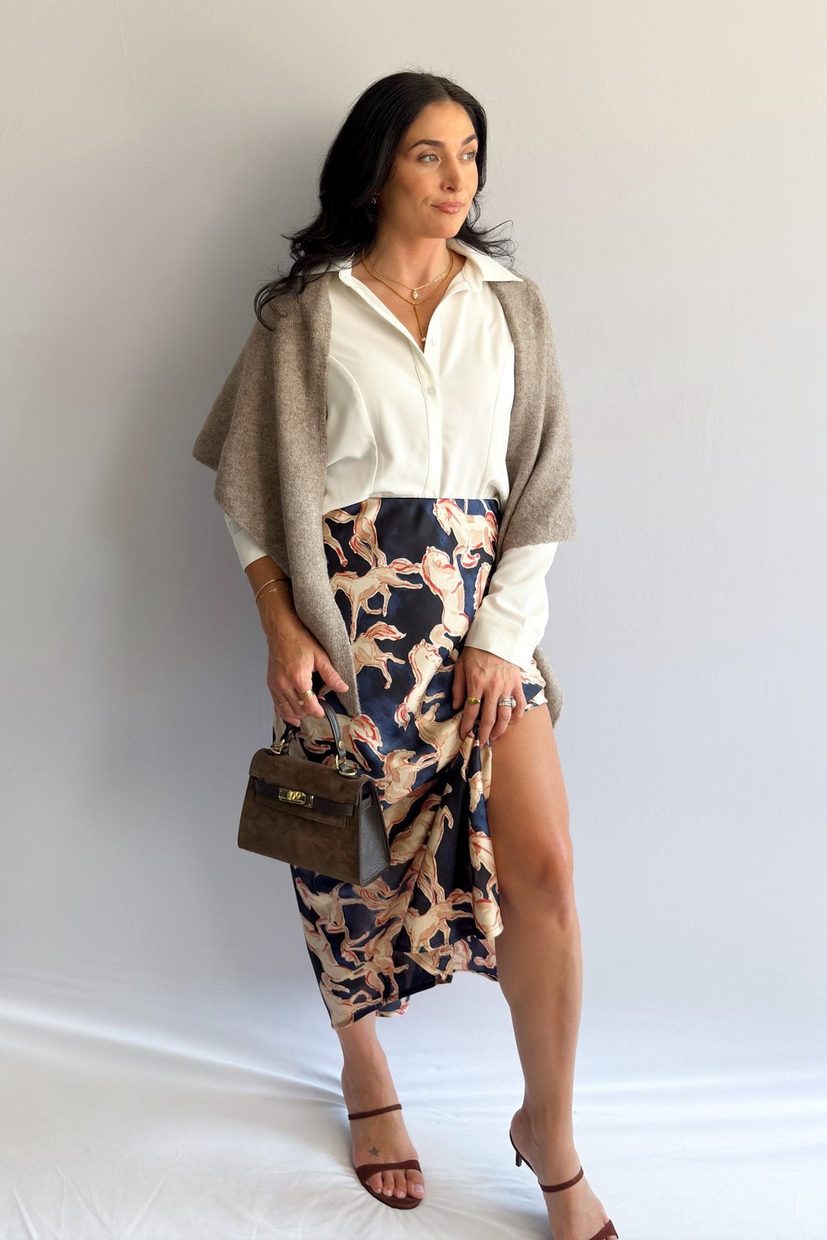 Women’s Taupe Cashmere - Blend Travel Wrap Shawl | One Size - Women&#39;s Shirts &amp; Tops - Blooming Daily