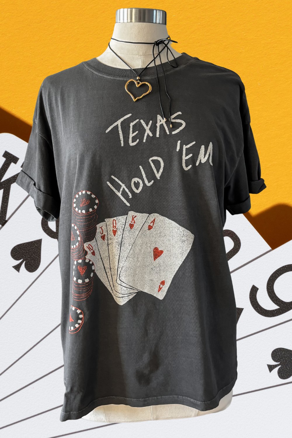 Women&#39;s Texas Hold Em Relaxed Fit Graphic T-Shirt Top | Girl Dangerous - Women&#39;s Shirts &amp; Tops - Blooming Daily