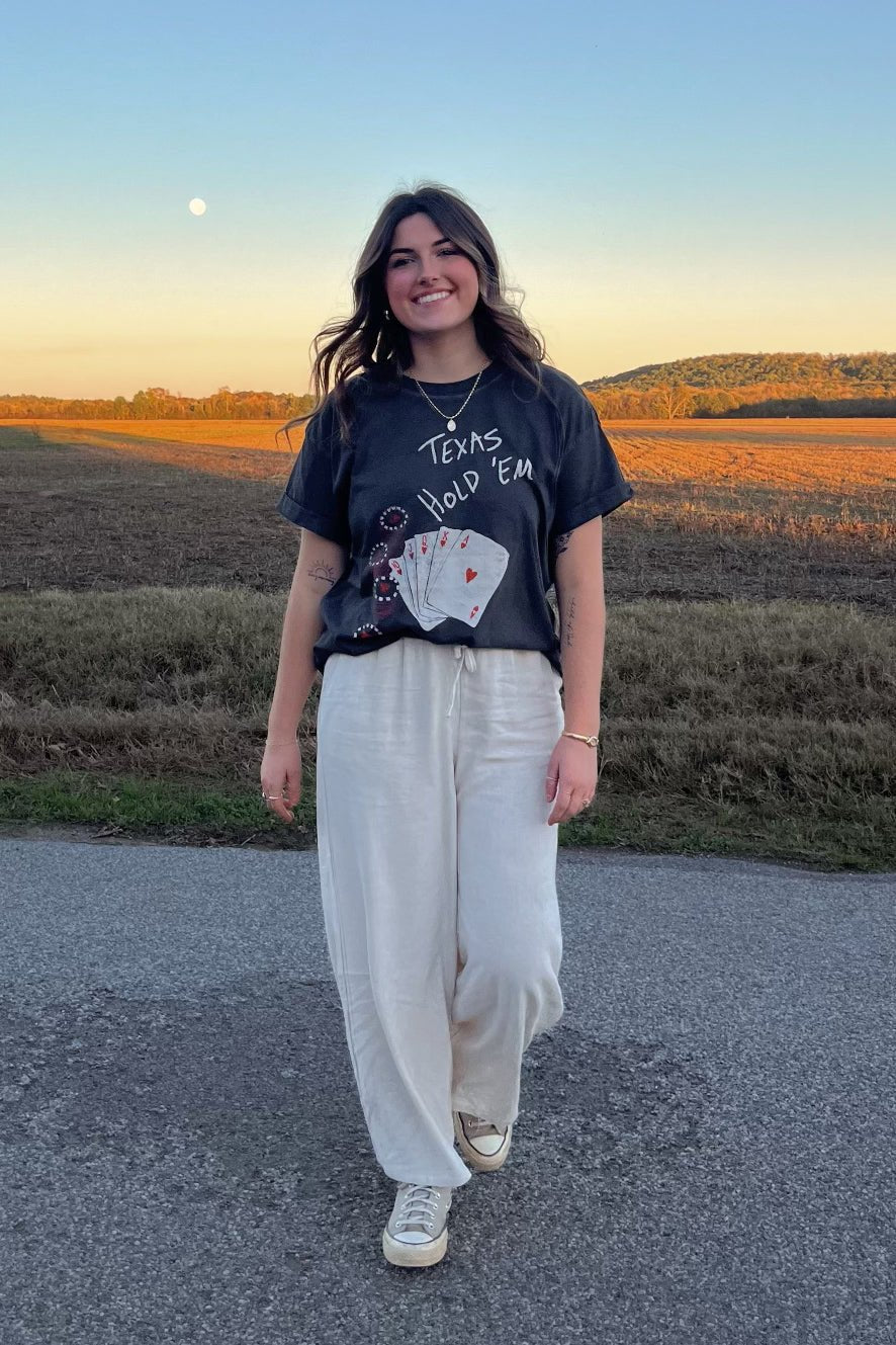 Women's Texas Hold Em Relaxed Fit Graphic T-Shirt Top Girl