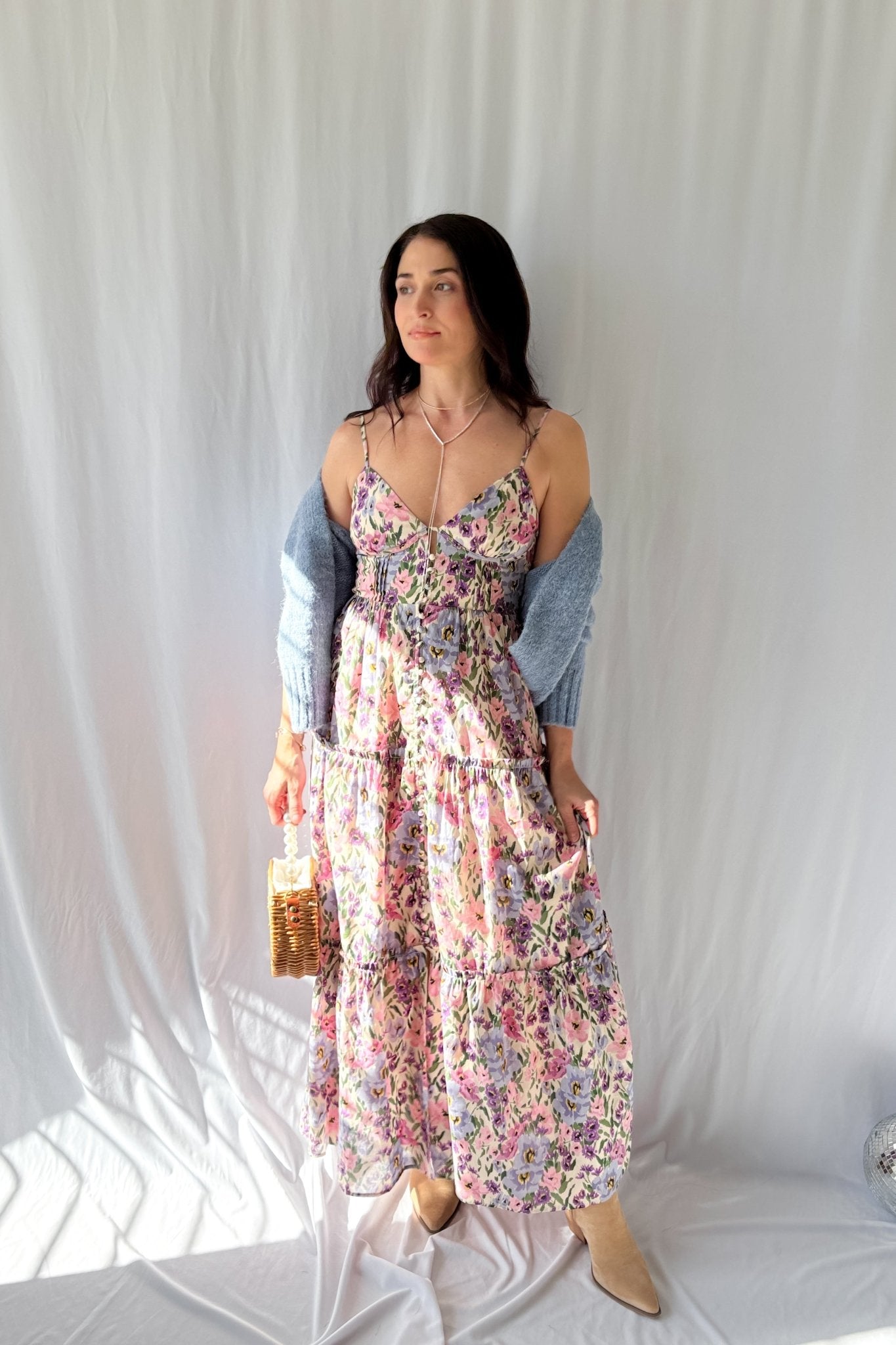 LAST ONE Women's Floral Button Down Maxi Dress - Blooming Daily LAST ONE Women's Floral Button Down Maxi Dress - Blooming Daily