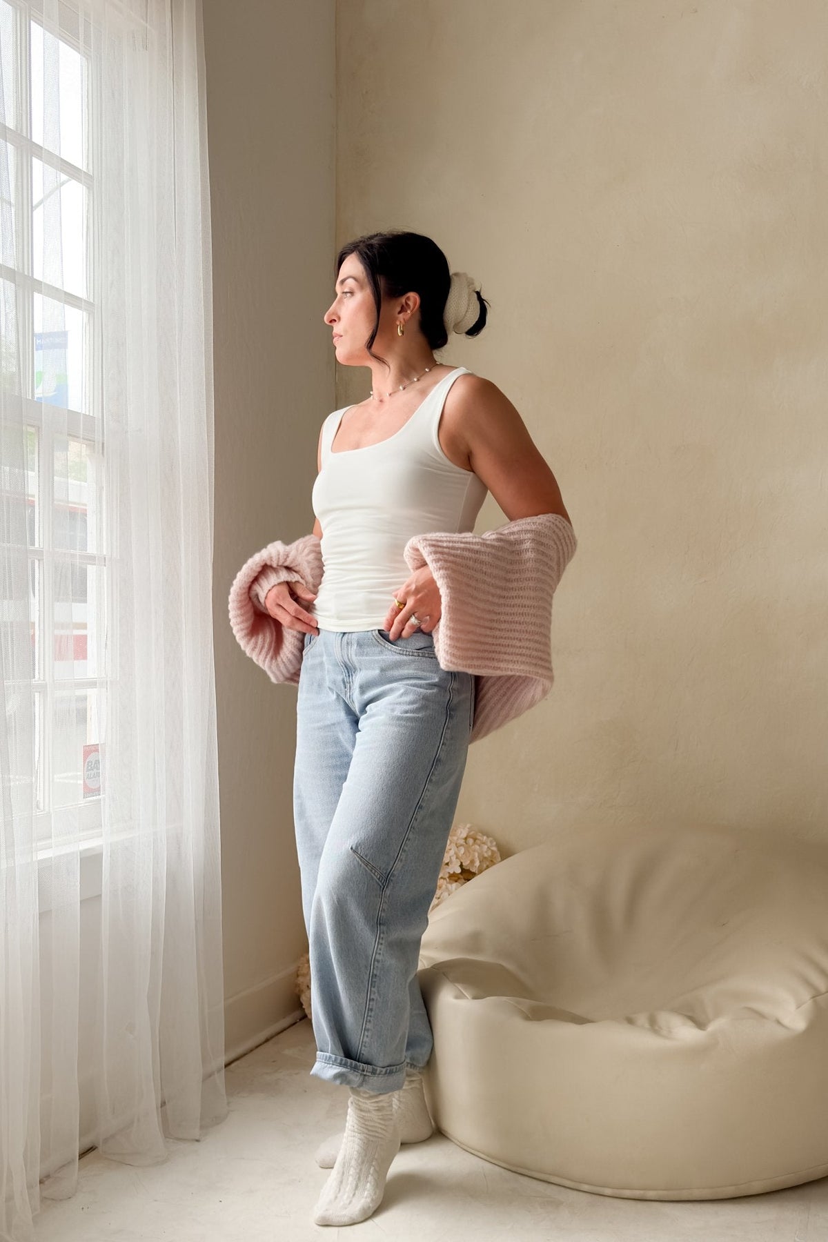 Women’s White Fitted Tank Top – Double Layer Basic Essential - Women's Shirts & Tops - Blooming Daily