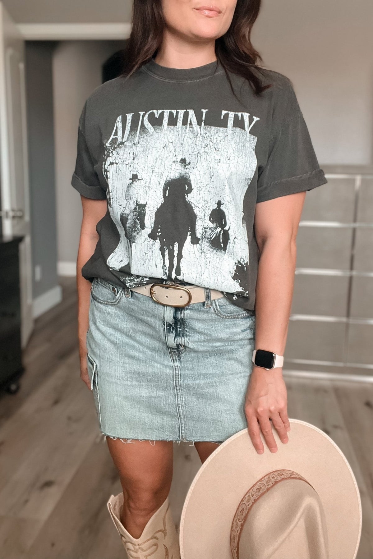 Austin Texas Cowboy Graphic Tee | Girl Dangerous - Women&#39;s Shirts &amp; Tops - Blooming Daily