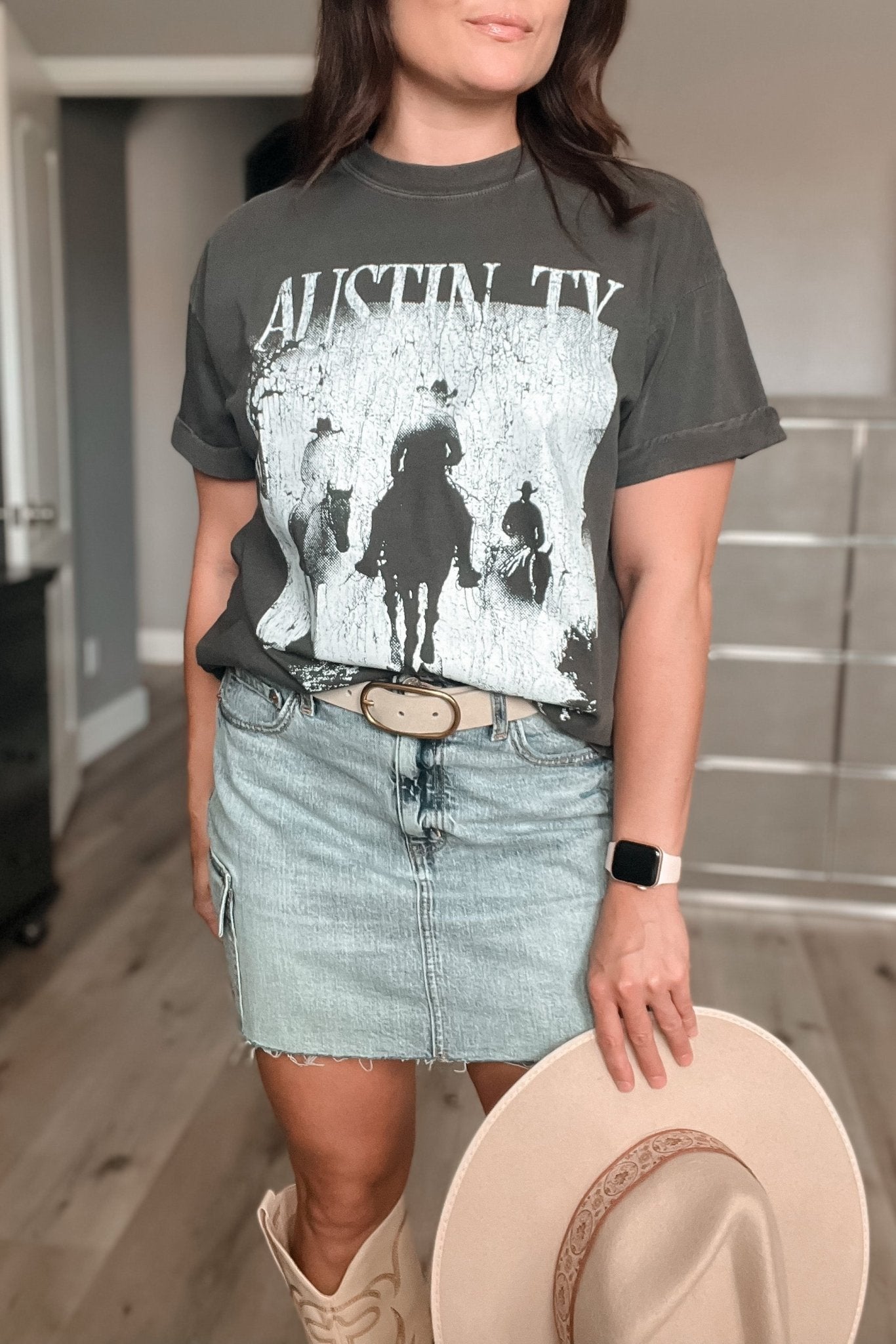 Austin Texas Cowboy Graphic Tee | Girl Dangerous - Women's Shirts & Tops - Blooming Daily