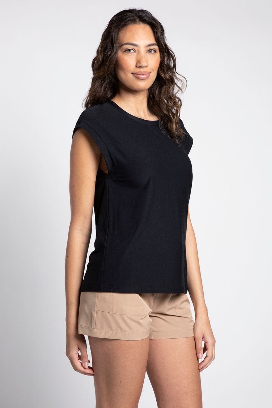 Black Kayla Tee Tank by Thread & Supply Recreation - Versatile Style for Active Women - Women's Shirts & Tops - Blooming Daily