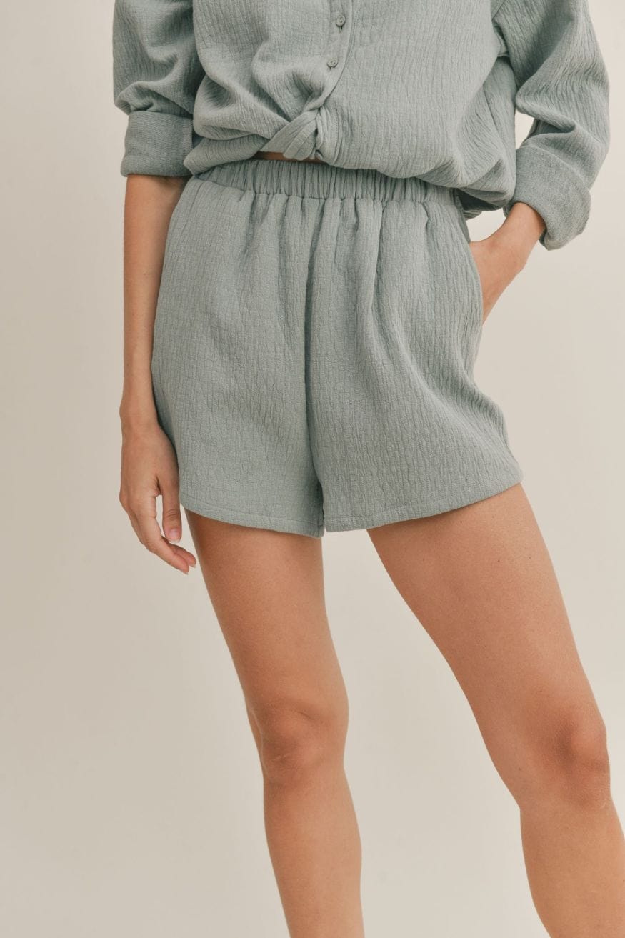 Blue Belle Soft Shorts in Dusty Blue - Shorts - Blooming Daily