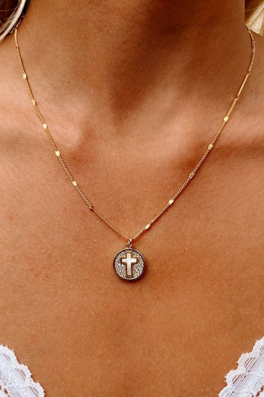 Christian Opal Cross Gold Pendant Necklace - Accessories - Blooming Daily