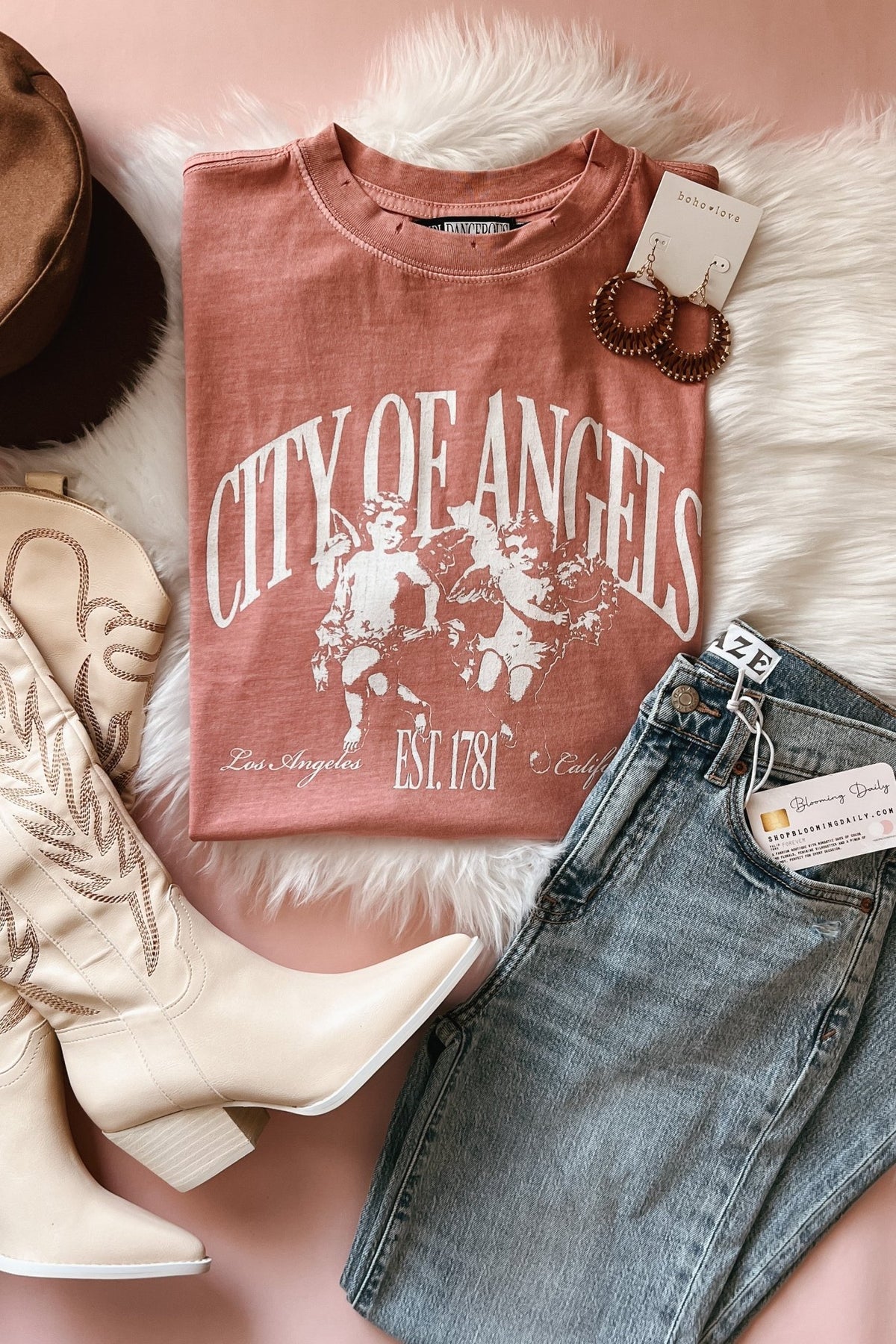 City Of Angels Graphic Tee | Girl Dangerous - Women&#39;s Shirts &amp; Tops - Blooming Daily
