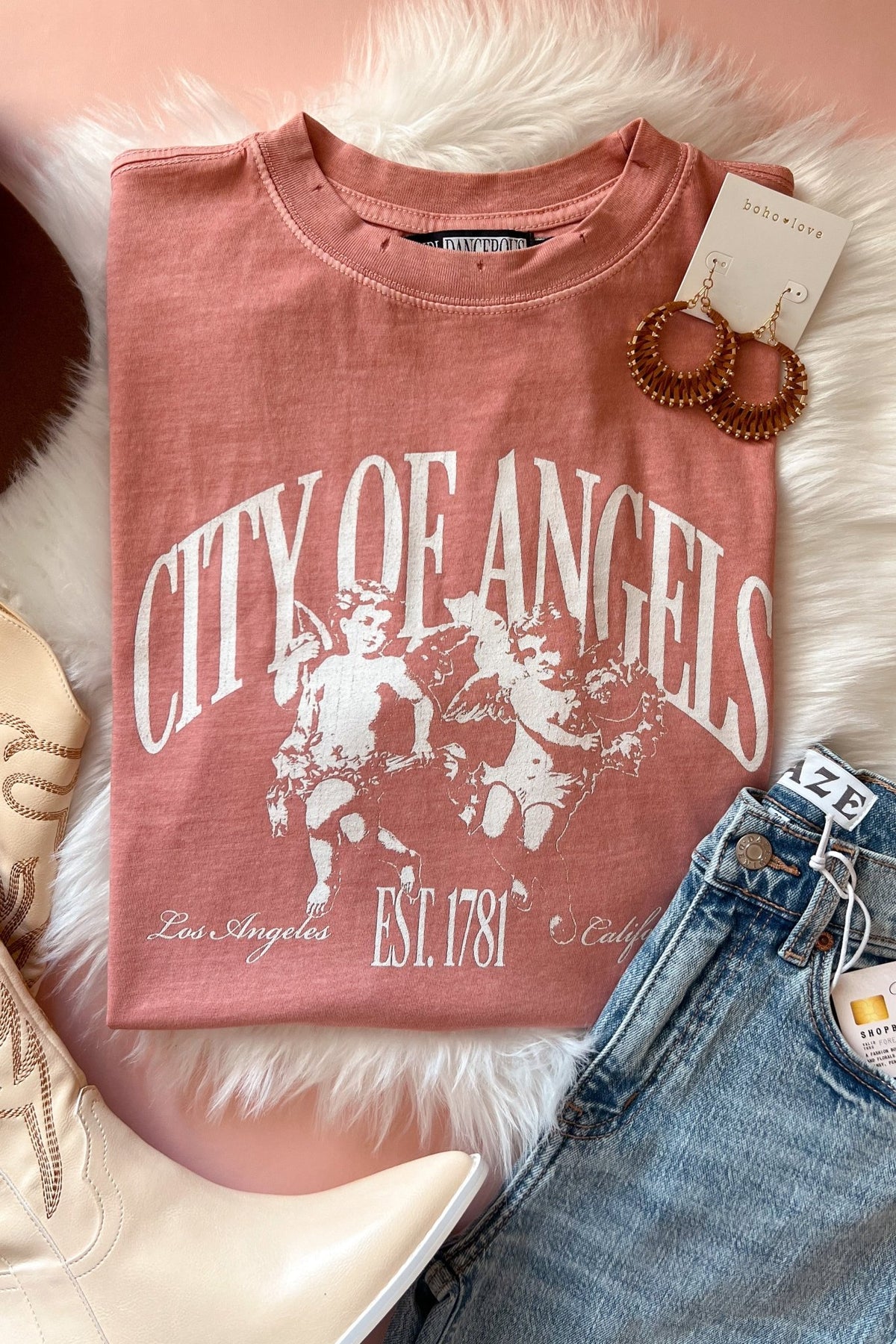 City Of Angels Graphic Tee | Girl Dangerous - Women&#39;s Shirts &amp; Tops - Blooming Daily