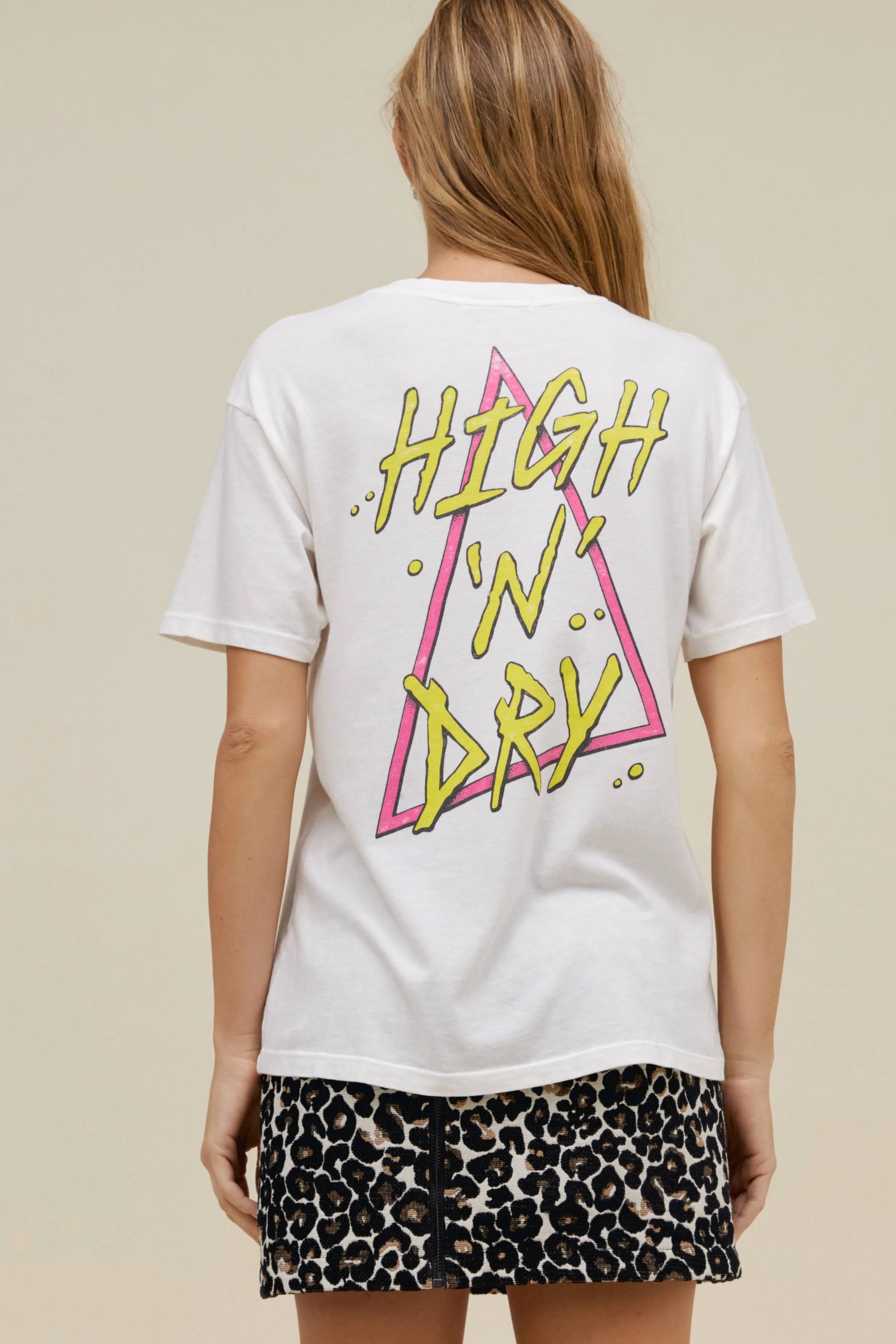 Daydreamer Def Leppard High N Dry | Weekend Tee | Vintage White - Women's Shirts & Tops - Blooming Daily