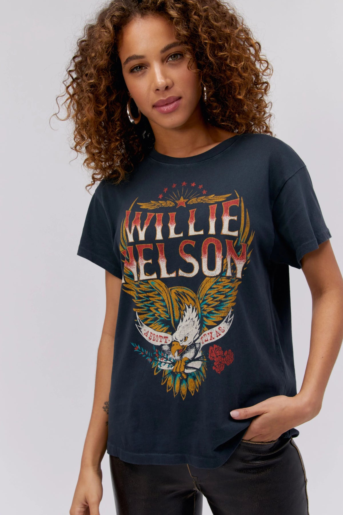 Daydreamer Graphic Tee | Willie Nelson Texas | Tour Tee - Women&#39;s Shirts &amp; Tops - Blooming Daily