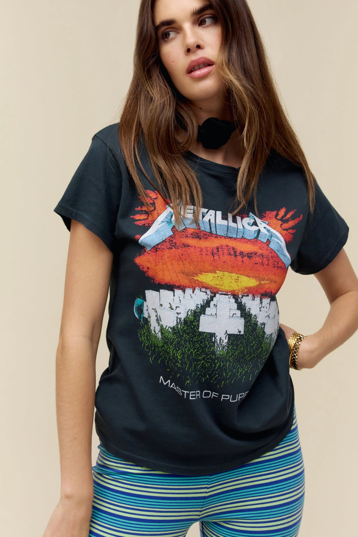 Daydreamer Graphic Tees | Metallica Master Of Puppets | Tour T-Shirt - Women&#39;s Shirts &amp; Tops - Blooming Daily