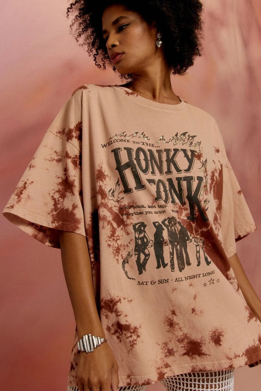 DAYDREAMER Honky Tonk OS Cloud Wash Graphic Tee in Sable - Graphic Tee - Blooming Daily