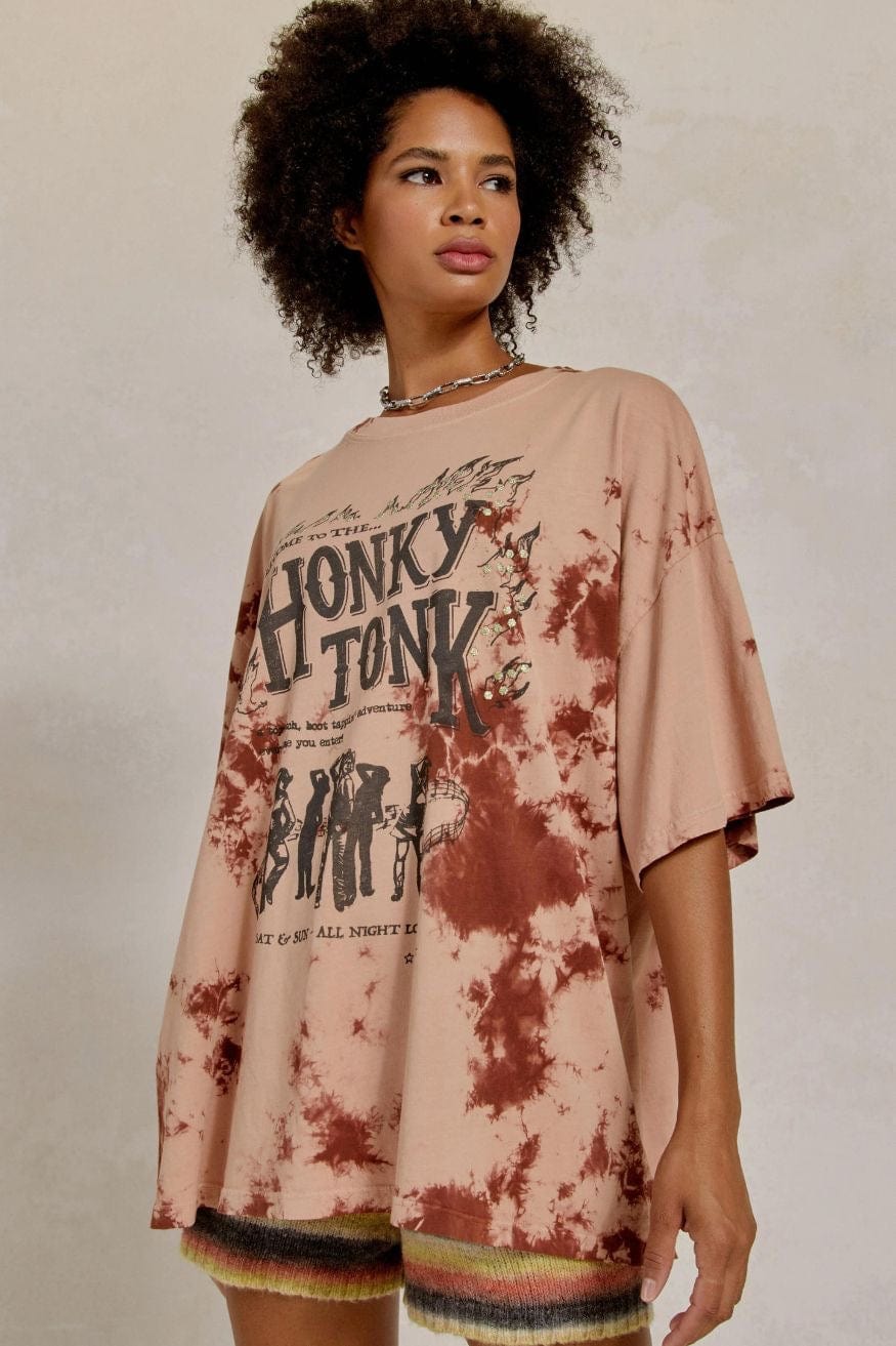 DAYDREAMER Honky Tonk OS Cloud Wash Graphic Tee in Sable - Graphic Tee - Blooming Daily