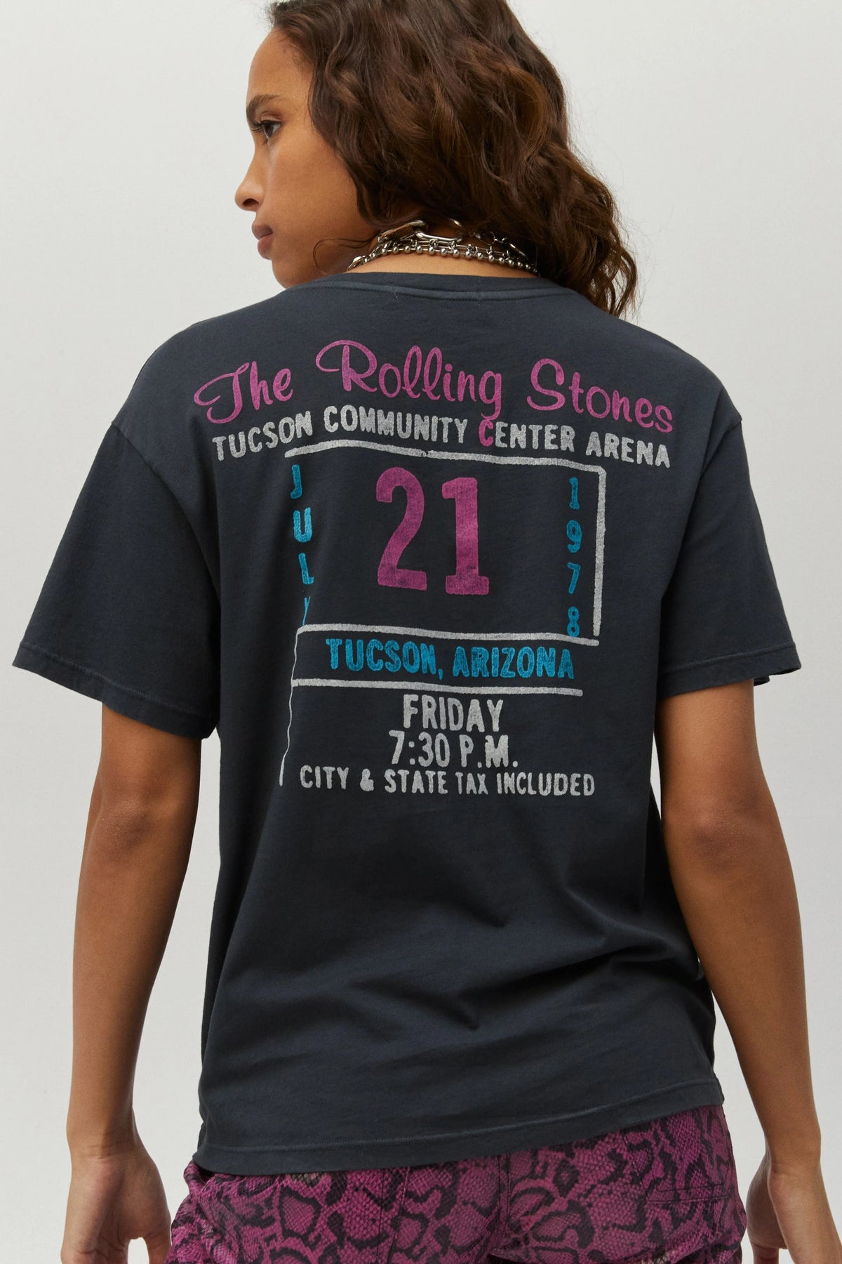 DAYDREAMER Rolling Stones 78 Ticket Boyfriend Graphic Tee - Graphic Tee - Blooming Daily