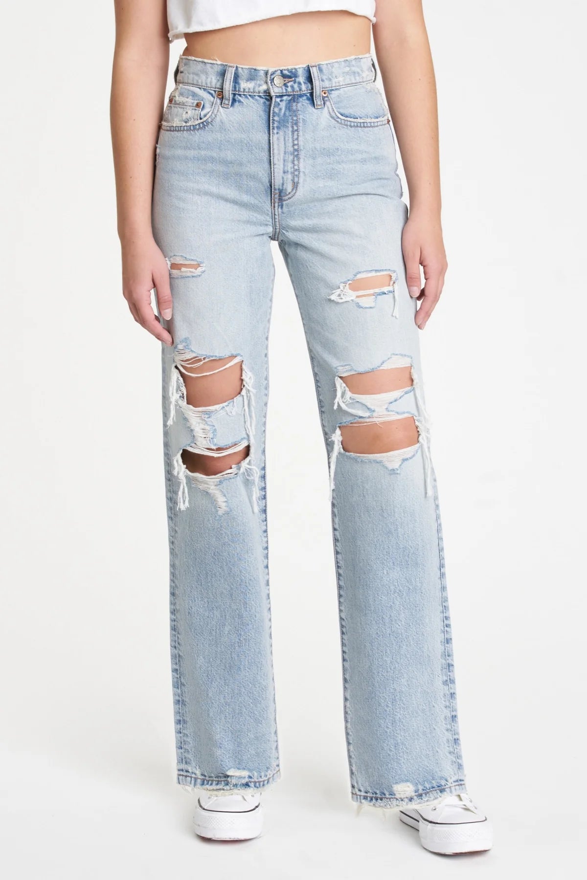 Daze Denim Dad Jeans Light Wash Blooming Daily