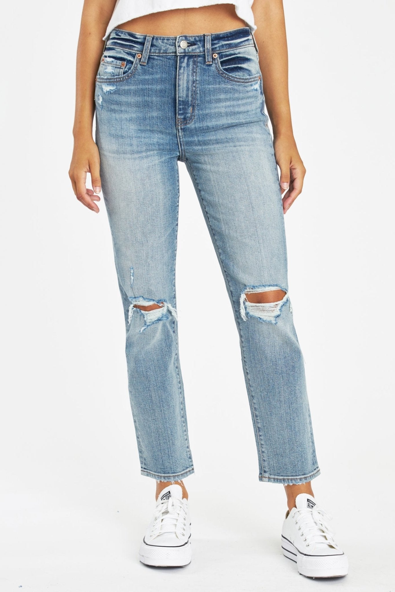 Daze Denim | Skinny Straight Jeans | Medium Wash - Blooming Daily