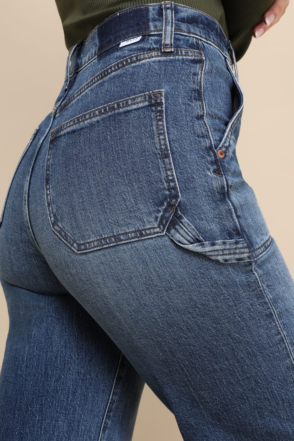Daze Denim | Far Out Wide Leg Utility Jeans | Medium Wash - Women's Pants - Blooming Daily