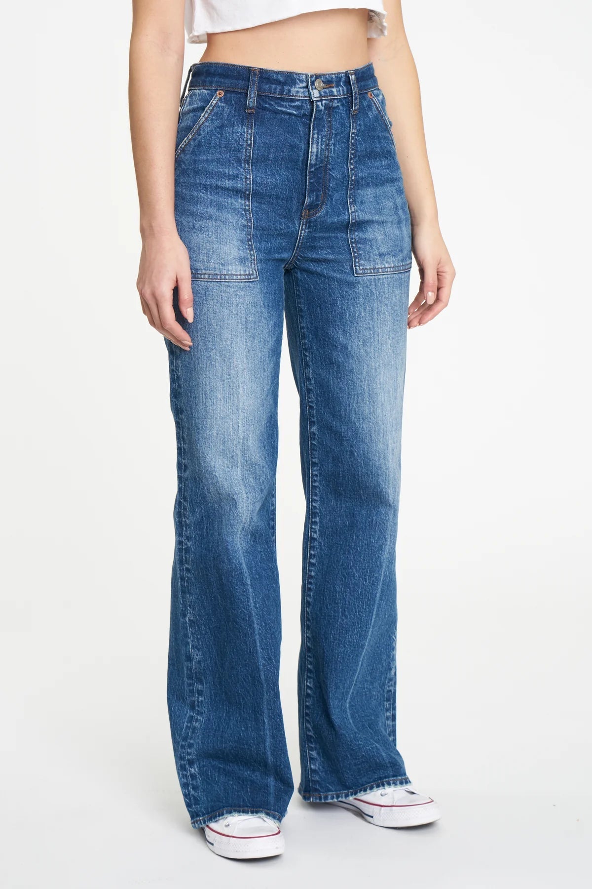 Daze Denim Far Out - Wide Leg Jeans - Light Wash Raw Hem Jeans - Lulus