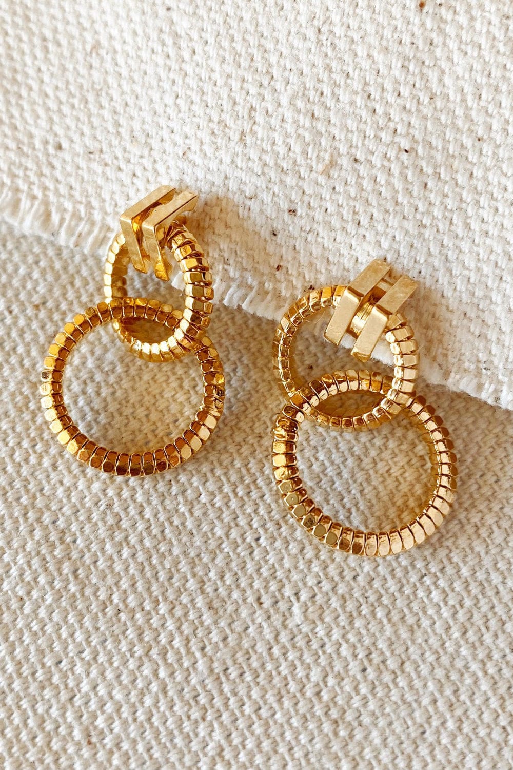 Double Dutch 18K Gold Filled Hoop Earrings