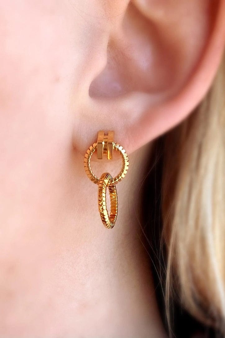 Double Dutch 18k Gold Filled Hoop Earrings - Earrings - Blooming Daily
