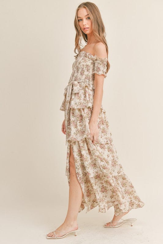 Get This Elegant Long Floral Tiered Dress – Gillori