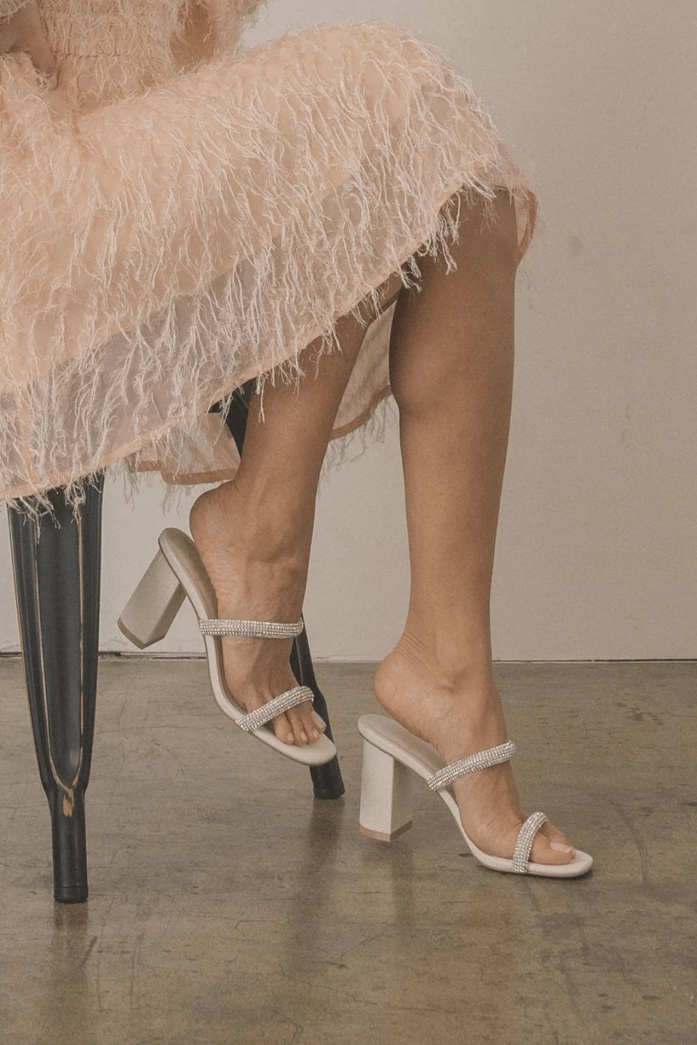 Be Mine Aditi embellished heeled shoes in ivory satin - ShopStyle Heels
