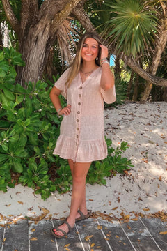 Shop Pink Linen Shift Dress | Italian Linen | Blooming Daily